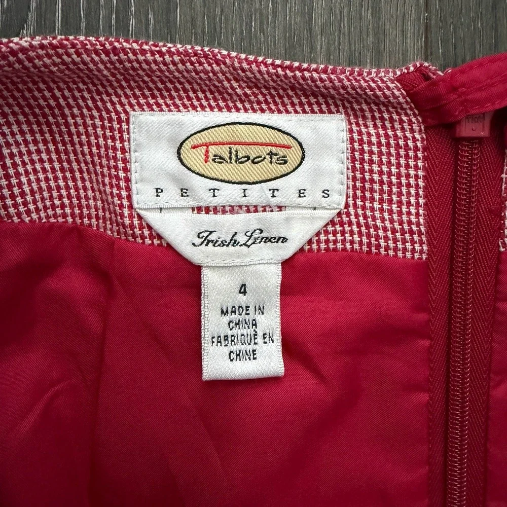 Vitg Talbots Lined Plaid Irish Linen Skirt Sz 4P Academia Preppy Quiet Luxury - Picture 2 of 6